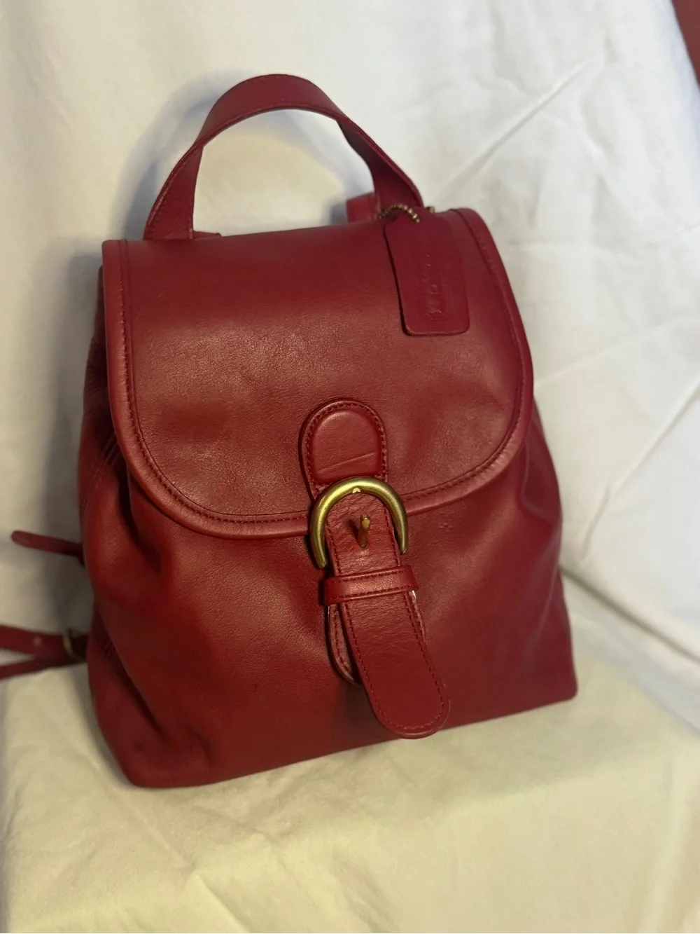 Vintage 1995 Coach Bantam Backpack Red Leather USA Made Daypack